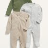 Unisex 1-Way Zip Sleep & Play One-Piece 3-Pack for Baby