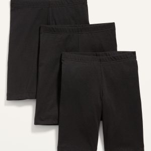 Long Jersey Biker Shorts 3-Pack for Girls
