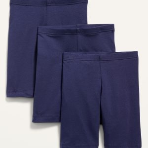 Long Jersey Biker Shorts 3-Pack for Girls