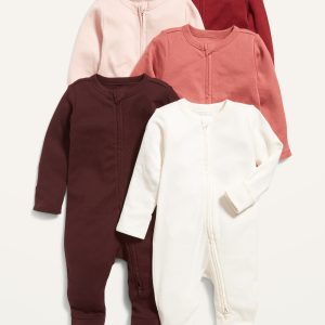 Unisex 2-Way-Zip Sleep & Play Footed One-Piece 5-Pack for Baby