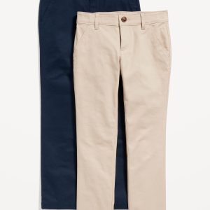 School Uniform Skinny Chino Pants 2-Pack for Girls