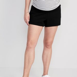 Maternity Foldover-Waist Shorts -- 3-inch inseam