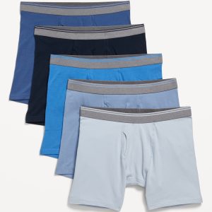 5-Pack Soft-Washed Boxer Briefs -- 6.25-inch inseam