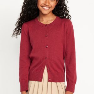School Uniform Button-Up Cardigan for Girls