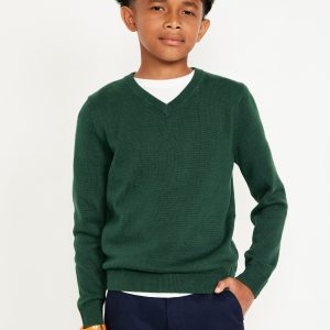 School Uniform Solid V-Neck Sweater for Boys
