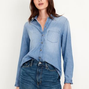 Classic Button-Down Jean Shirt