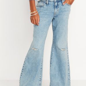 High-Waisted Super Baggy Flare-Leg Jeans for Girls