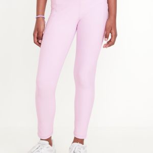 High-Waisted PowerSoft 7/8-Length Side-Pocket Leggings for Girls