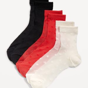Sheer Nylon Crew Sock 3-Pack for Women