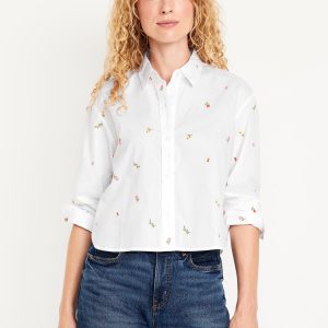 Cropped Button-Down Shirt