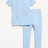 Snug-Fit Ribbed Pajama Set for Toddler & Baby