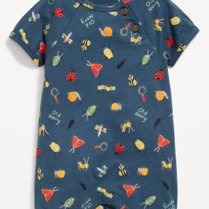 Short-Sleeve Logo-Graphic One-Piece for Baby