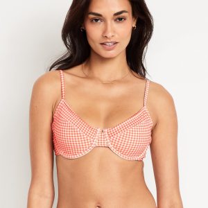 Textured Underwire Balconette Swim Top