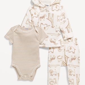 Unisex 3-Piece Printed Layette Set for Baby