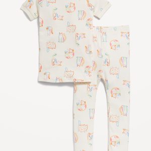 Printed Snug-Fit Pajama Set for Toddler Girls