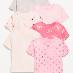 Short-Sleeve T-Shirt 6-Pack for Toddler Girls