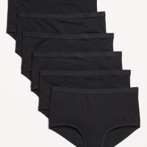 High-Waisted Everyday Brief Cotton Underwear 6-Pack