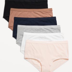 High-Waisted Everyday Brief Cotton Underwear 6-Pack