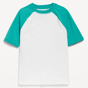 Raglan-Sleeve Rashguard Swim Top for Boys