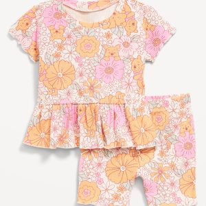 Disney© Ribbed Lettuce-Edge Top and Shorts Set for Baby