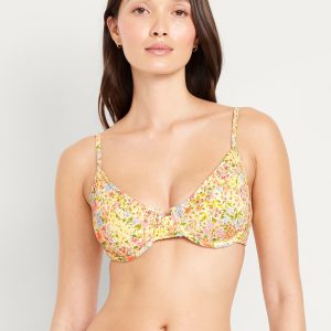 Textured Underwire Balconette Swim Top