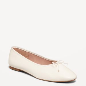 Faux-Leather Ballet Flats