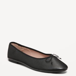 Faux-Leather Ballet Flats