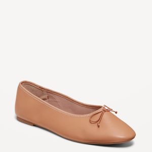 Faux-Leather Ballet Flats