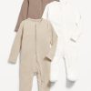 Unisex 2-Way-Zip Sleep & Play Footed One-Piece 3-Pack for Baby