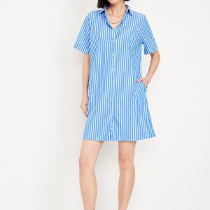 Striped Mini Shirt Dress