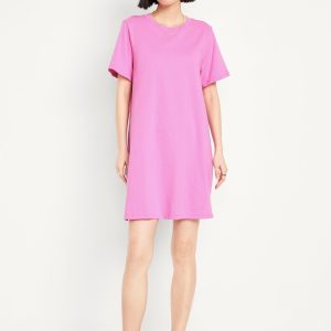 Vintage Crew-Neck Mini T-Shirt Dress