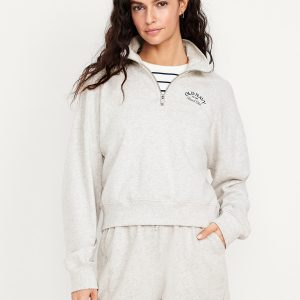 SoComfy Oversized Logo Half-Zip Sweatshirt