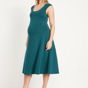 Maternity Fit & Flare Midi Dress