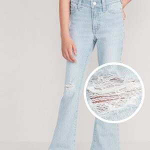 High-Waisted Built-In Tough Ripped Flare Jeans for Girls