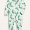 Unisex Caterpillar Print Sleep & Play 2-Way Zip Footed One-Piece for Baby