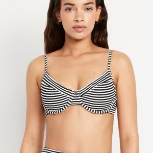 Textured Underwire Balconette Swim Top
