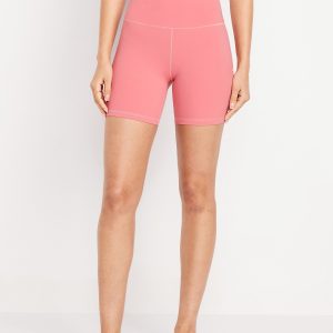 High-Waisted StudioSmooth Biker Shorts -- 6-inch inseam