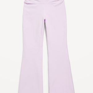 High-Waisted PowerChill Side-Ruched Flare Leggings for Girls