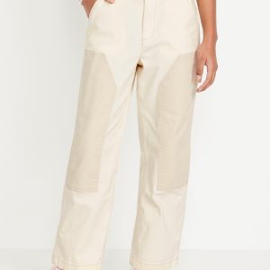 Loose High-Waisted Carpenter Pants for Girls
