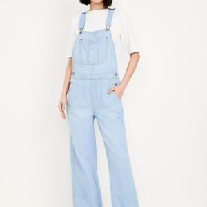 Baggy Wide-Leg Jean Overalls