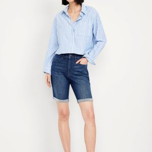 High-Waisted Wow Jean Shorts -- 9-inch inseam