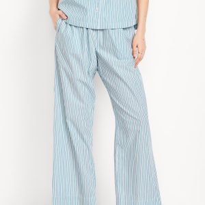 High-Waisted Poplin Pajama Pant