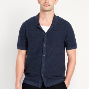 Short-Sleeve Camp Sweater