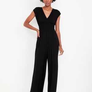 Waist-Defined Wide-Leg Jumpsuit