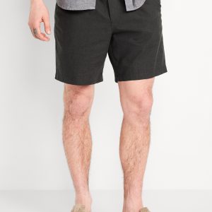 Linen-Blend Jogger Shorts -- 7-inch inseam