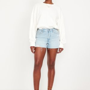 Curvy High-Waisted OG Jean Cut-Off Shorts -- 3-inch inseam