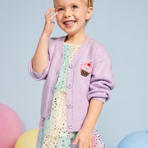 SoSoft Birthday Embroidered Cardigan Sweater for Toddler Girls
