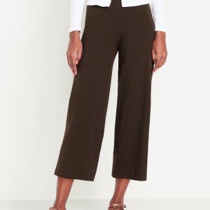 High-Waisted Fashion Wide-Leg Cropped Leggings