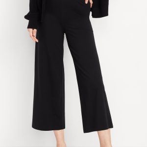 High-Waisted Fashion Wide-Leg Cropped Leggings