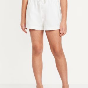 High-Waisted Pull-On Twill Shorts for Girls